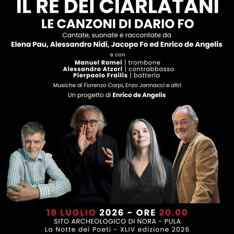 18 luglio – IL RE DEI CIARLATANI: Le canzoni di Dario Fo a Nora&nbsp;(CA)