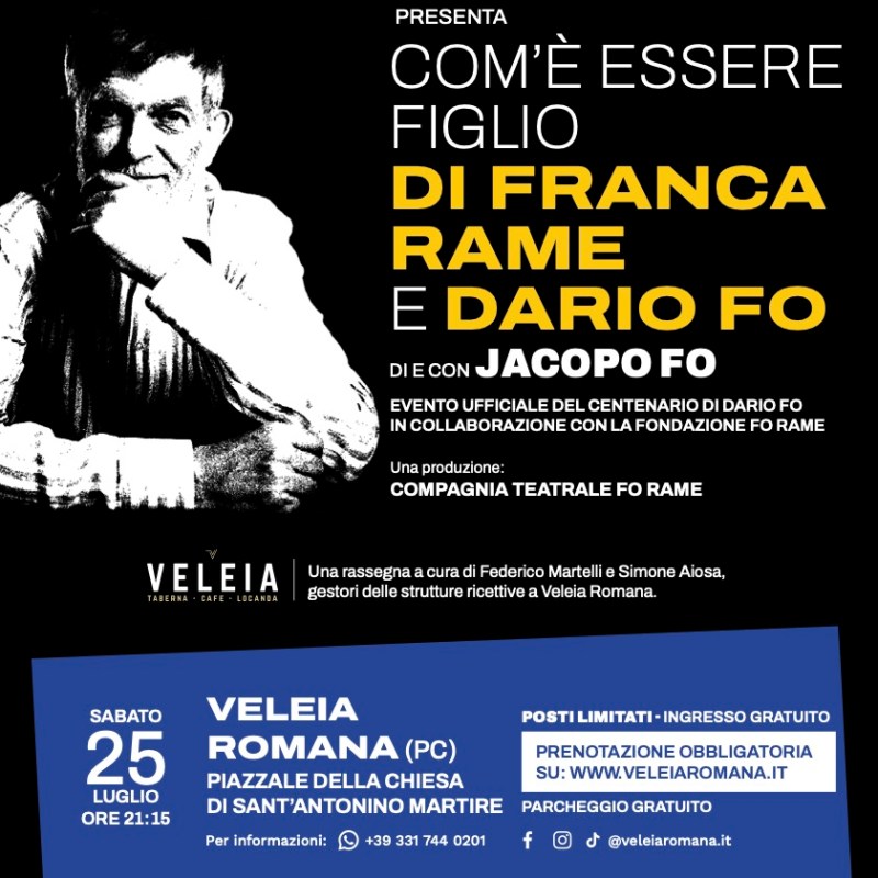 25 luglio, Lugagnano (PC) – Com’è essere figlio di Franca Rame e Dario&nbsp;Fo
