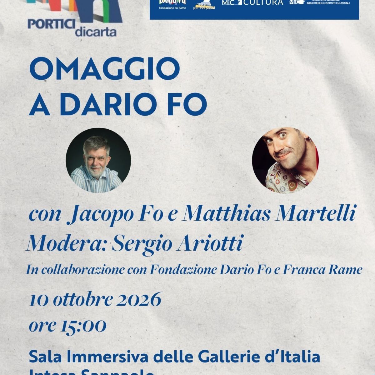 10 ottobre 2026, Torino – Portici di Carta&nbsp;2026